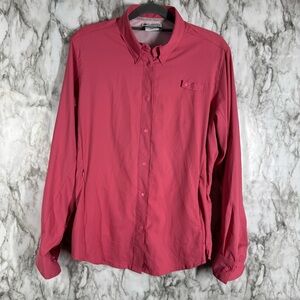 Columbia Pink Button Down Shirt with Long Sleeves